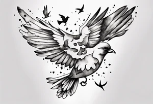jigsaw puzzle piece with birds flying from it tattoo idea
