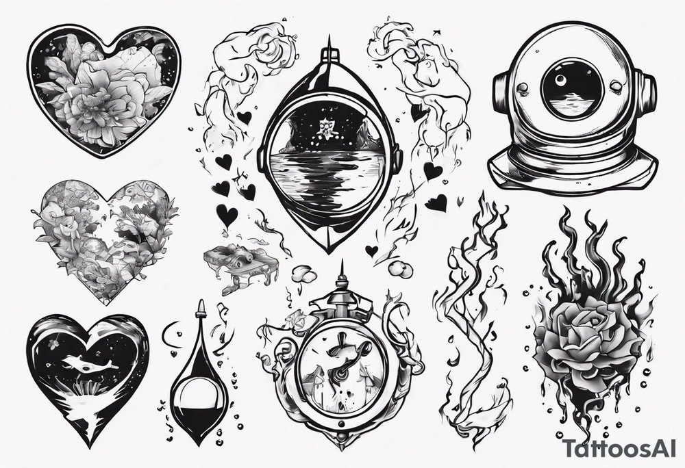 “You’re diving into my heart with your love” tattoo idea