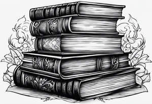 A jigsaw puzzle of a stack of books tattoo idea