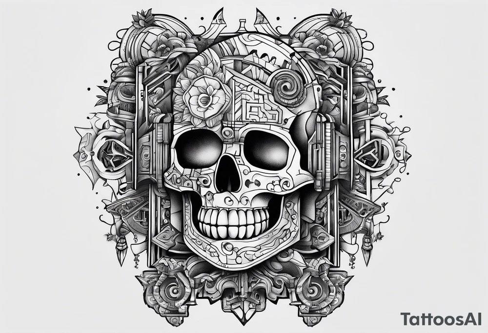Circuits in a single jigsaw piece tattoo idea