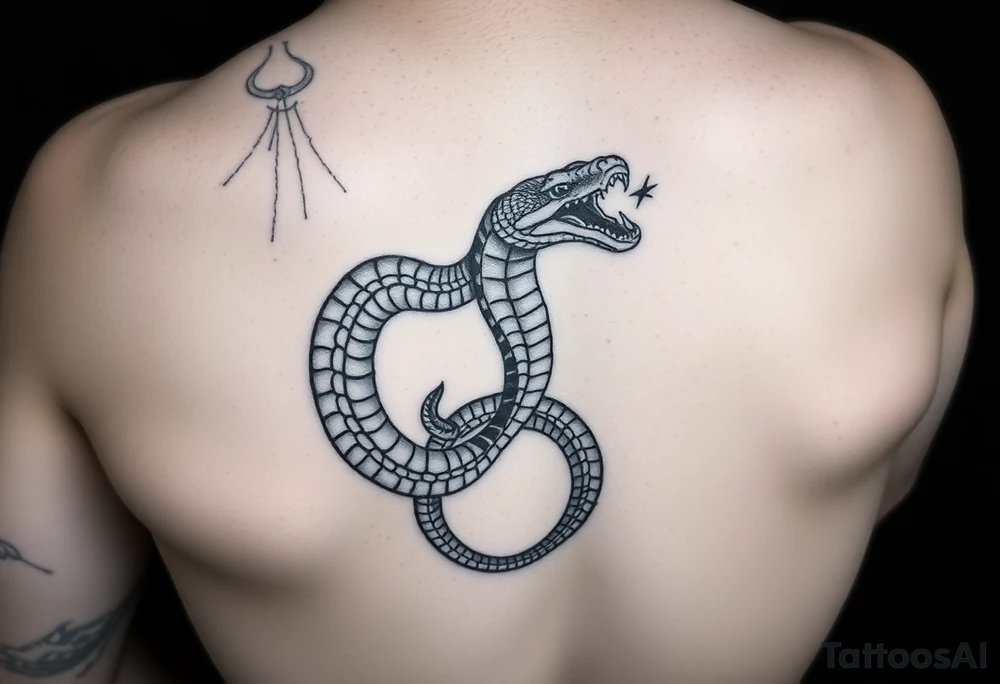 Give me a Neo traditional tattoo of a snake. Full body designed for a forearm. tattoo idea