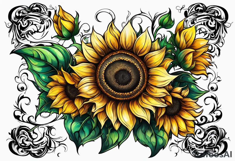 a sunflower tattoo idea
