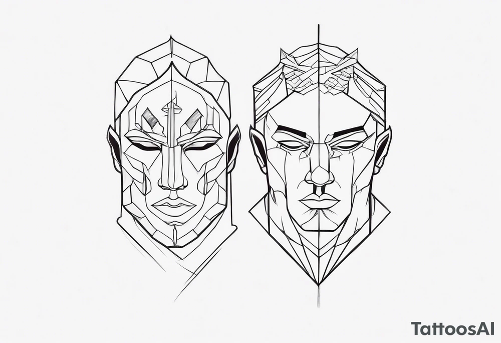 2 faced personality tattoo idea