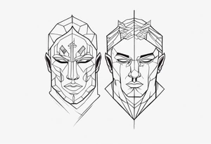 2 faced personality tattoo idea
