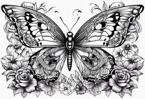 Butterflies, owl, firefly, dragonflies tattoo idea