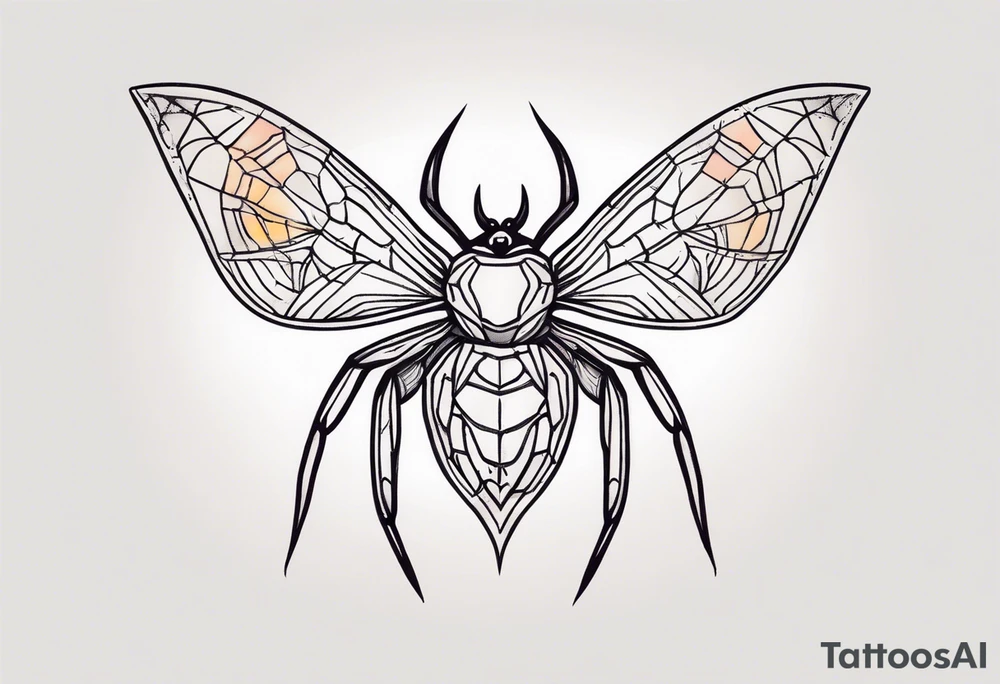 Spider with moth tattoo idea