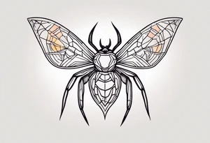 Spider with moth tattoo idea