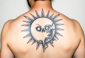 zombie aztec sun calindar eating 

 and a hellishly starry sky tattoo idea
