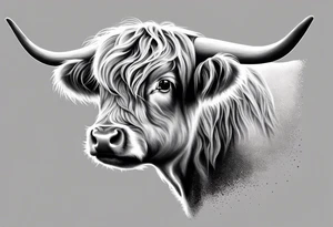 baby highland cow tattoo idea