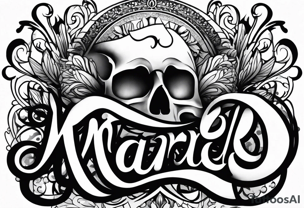 Lettering name spelling out “marabel” no background tattoo idea Lettering name spelling out “marabel” no background tattoo idea