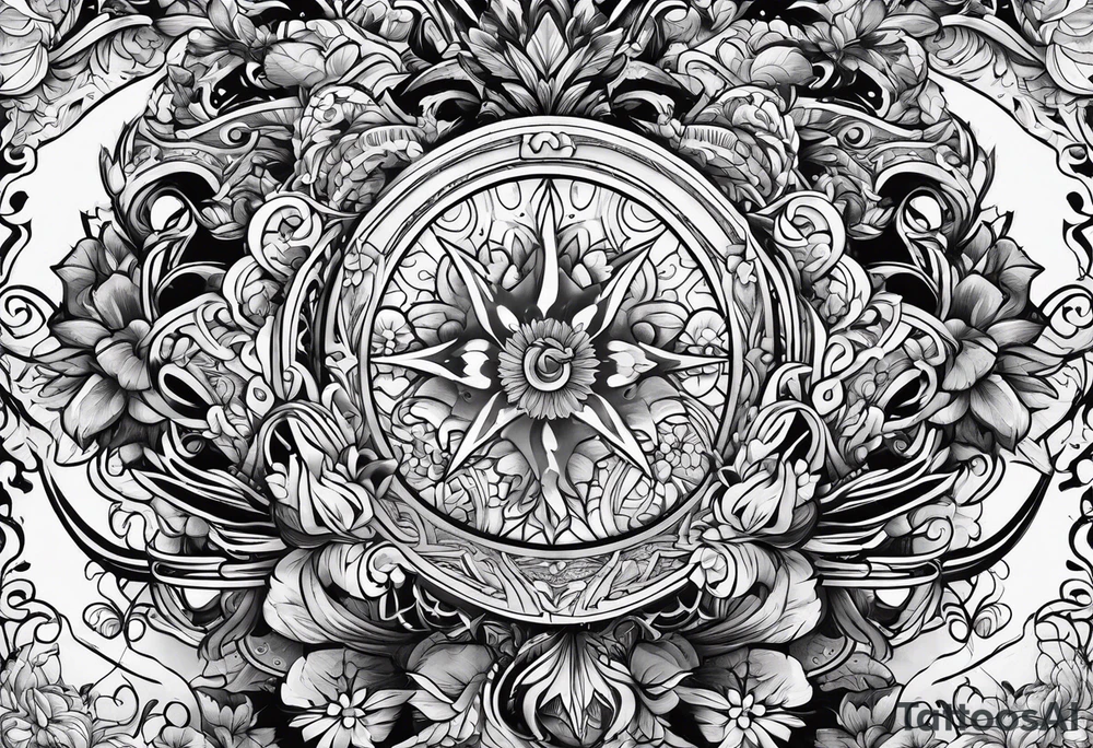 sleeve filler behind words tattoo idea
