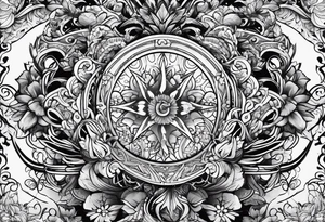 sleeve filler behind words tattoo idea