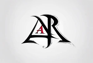 the letters A R in the middle of a ninja headband tattoo idea
