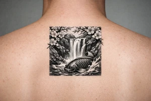 Asian style Cherry blossoms, waterfall, koi
half sleeve tattoo idea