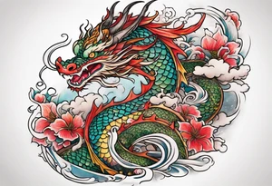 Dragon in wonderland tattoo idea