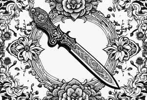 Dagger, with flower tattoo idea