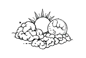 The clouds, the sun, and the moon tattoo idea