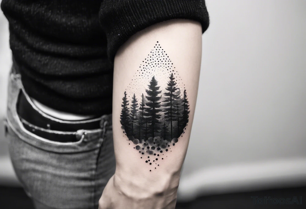 forest, abstract, on hand, no people tattoo idea