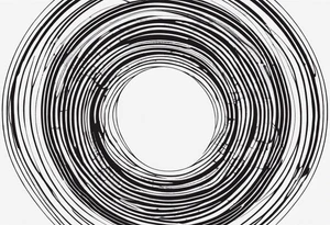 Une ligne verticale abstraite composée de cercles de tailles variées, inspirée par le film Interstellar Avec le mot stay en morse tattoo idea