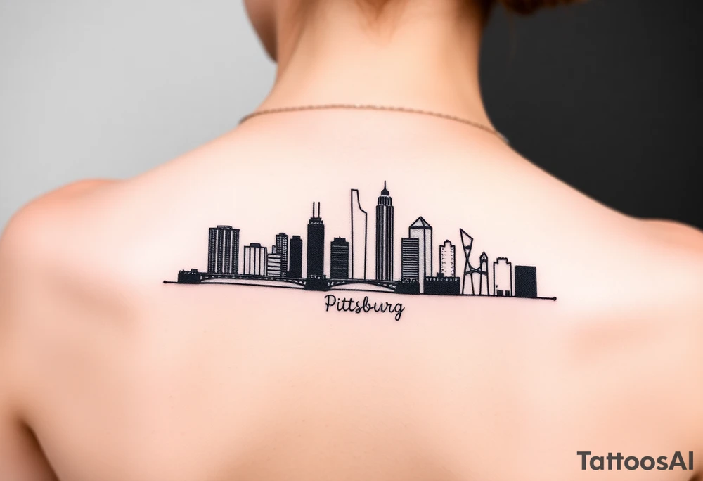 pittsburgh skyline tattoo idea