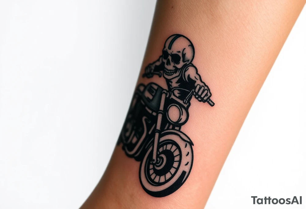 day of the dead skull riding a Triumph motorcycle tattoo idea