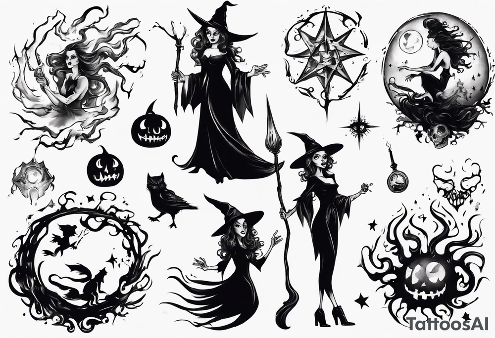 a witch launched fireball tattoo idea
