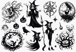 a witch launched fireball tattoo idea