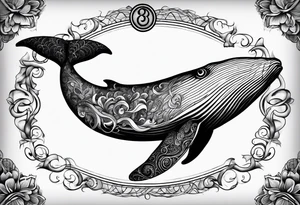 A great whale and the number 3 tattoo idea