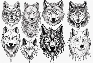 Spiritual wolf tattoo idea