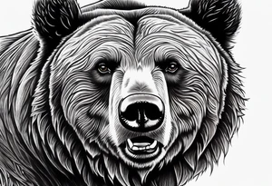 Grizzly Bear with a look of strength in their eyes tattoo idea