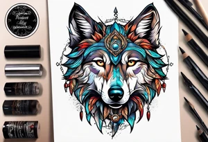 Stoned Wolf tattoo idea