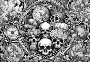 Biblical depiction of the seven deadly sins sleeve tattoo idea