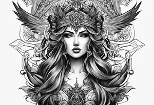 the goddess of vengeance tattoo idea