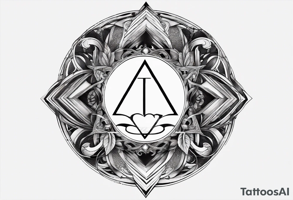letter delta inside a chain circle, subtle, womanly, simplistic tattoo idea