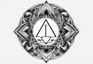 letter delta inside a chain circle, subtle, womanly, simplistic tattoo idea