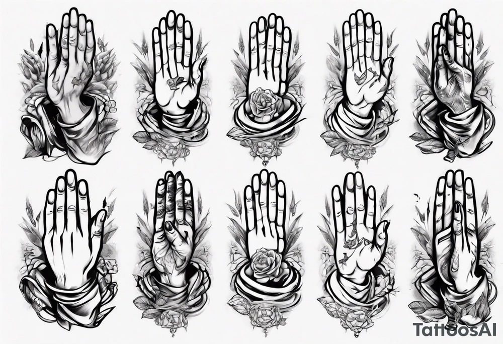 Praying hands tattoo idea