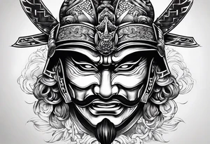 Japenese henya mask samurai tattoo idea
