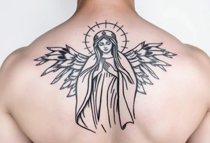 Religious Chicano Virgin Mary tattoo idea