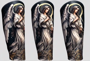 forearm sleeve of michael the archangel tattoo idea