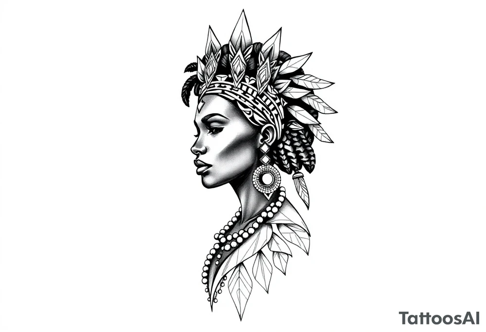 Black African goddess tattoo idea