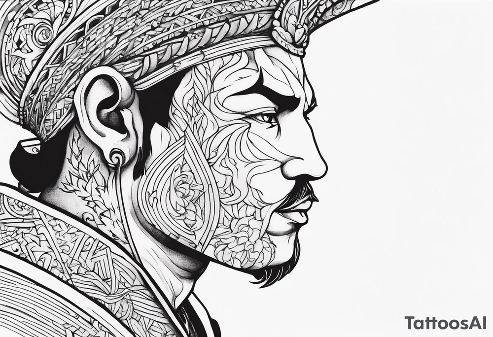 Half philosopher half warrior tattoo idea