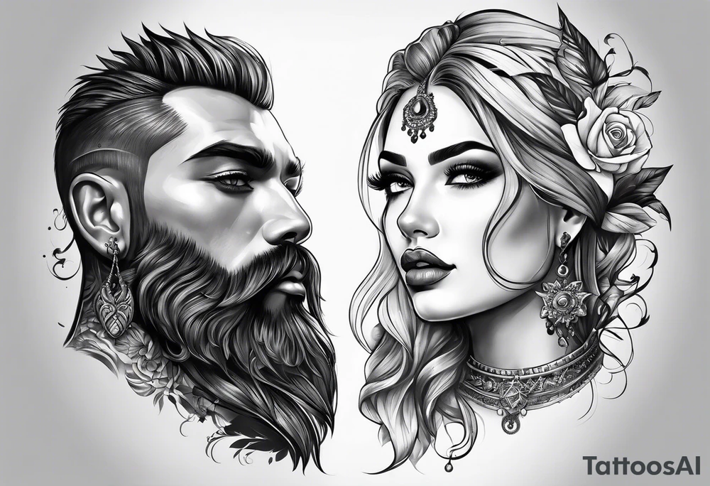 Modern sketches tattoo idea