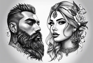 Modern sketches tattoo idea