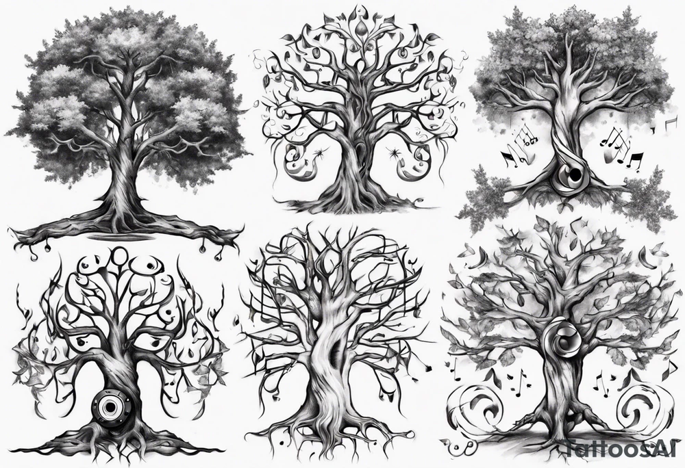 music tree tattoo idea