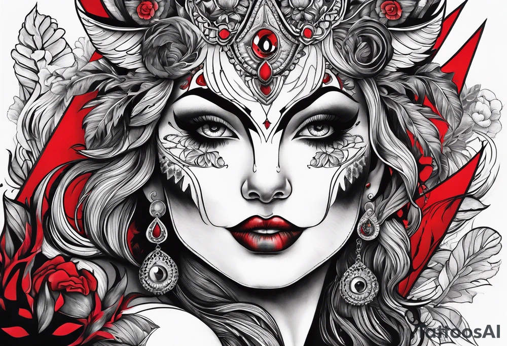 Lobo con Caperucita roja tattoo idea