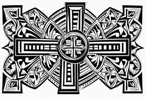 A Hawaiian tribal tattoo cross tattoo idea