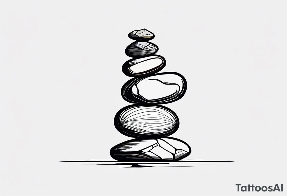A stack of rocks balancing on top of each other tattoo idea