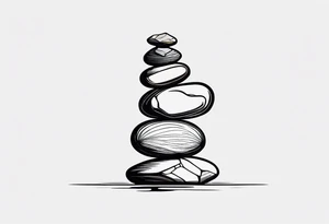 A stack of rocks balancing on top of each other tattoo idea