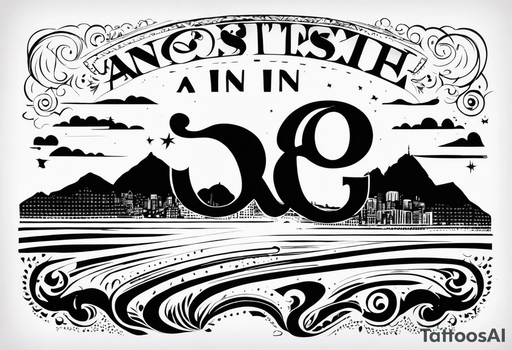 A.O. In big letters across the sky tattoo idea