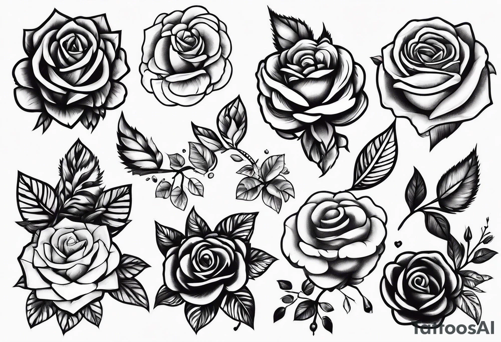Variety rosebrains flash sheet tattoo idea